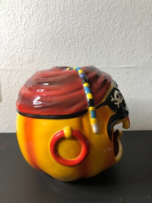 Member's Mark Halloween Ceramic Candy Bowl, Pirate Jack O Lantern