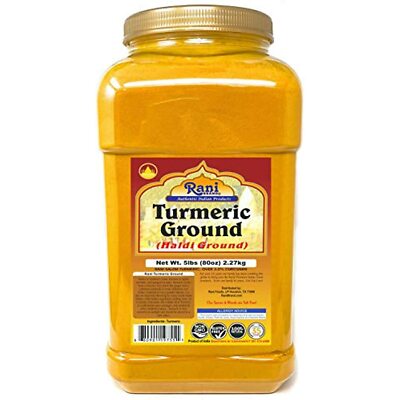 Rani Turmeric (Haldi) Root Powder Spice, (High Curcumin Content) 5lbs (2.27kg)