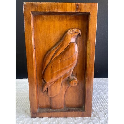 Beautifully Hand Carved All Wood Eagle Plaque 11.75HX6.5WX1.75D SKU 2814
