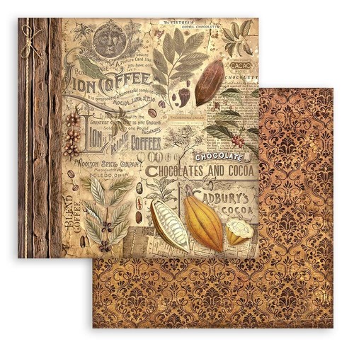 Stamperia COFFEE AND CHOCOLATE - 12" X 12" - Double Sided - 10 SHEETS - NOV 2023 - Picture 12 of 14