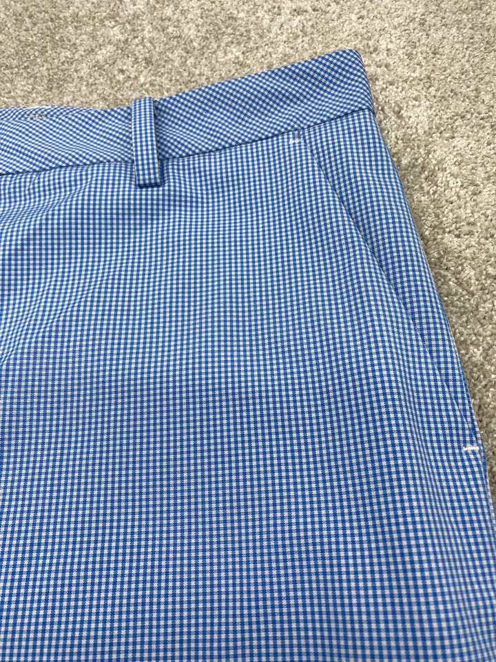 Мужские шорты для гольфа Ashworth 36x10 синие клетчатые плоские передние с четырьмя карманами 6490 - Изображение 3 из 4