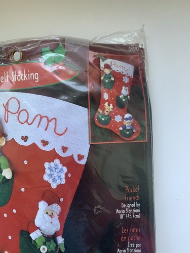 Bucilla Navidad Elfos Papá Noel Amigos Medias Kit Fieltro Lentejuelas Personalizar - Imagen 4 de 14
