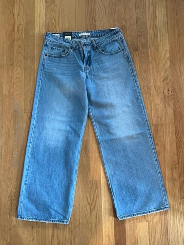 Jeans donna Levi's Premium bassi larghi blu 30x30 buoni gradi lavaggio medio nuovi con etichette