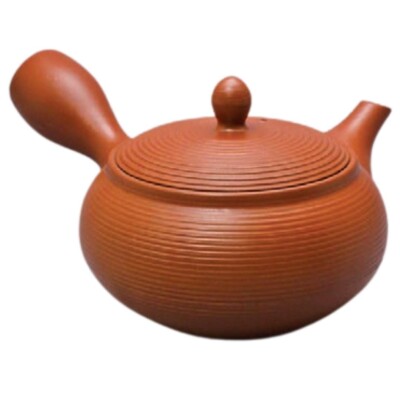 Teapot Kyusu Tokoname - AKIRA - Orange - 360 ml cc - Stainless Mesh - Striped