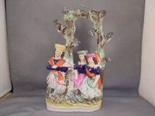 Antique 19th C Staffordshire Pottery Figure 3...