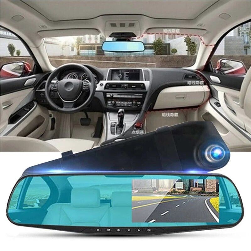 Specchietto Retrovisore Con Fotocamera E Dash Cam V21, Registratore Full HD 1080p, Schermo Tattile 10 Pollici