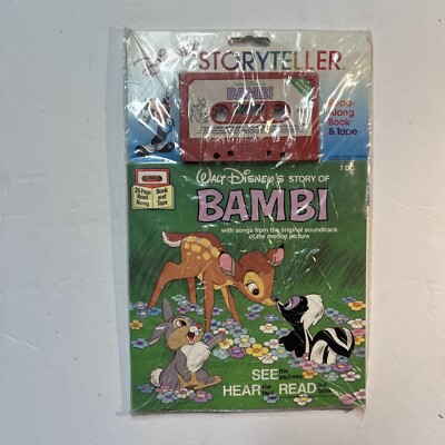 Walt Disney's Bambi Book 7DC Hear See Read Songs Vintage 1977 Read Along  NEW 