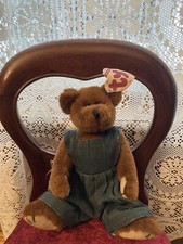 TY 1993 Collectibles Henry Style 6005 Beanie Bear With Jumpsuit Overalls Jointed