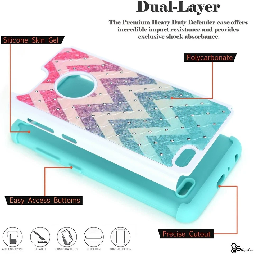 Funda para teléfono ZTE Blade Z Max brillante diamante goma suave cubierta + protector de pantalla Foto 4 de 4