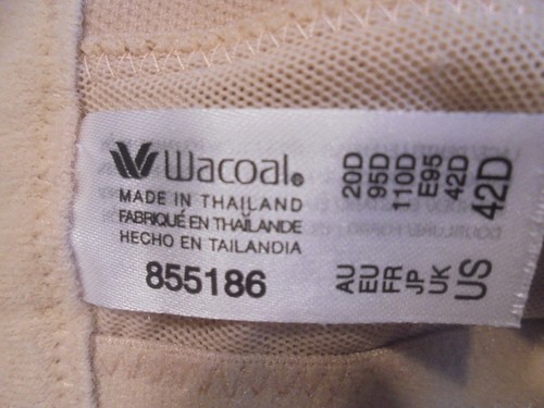 Wacoal Retro Chic Bra 42D Beige Lace Unlined Underwire Adjustable 855186 - Picture 4 of 5