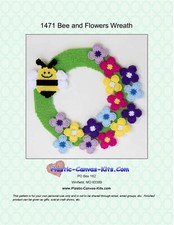 Bee and Flowers Wreath-Plastic Canvas Pattern or Kit