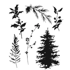 Tim Holtz Stampers Anonymous "WINTER WATERCOLOR 2" Rubber Cling Stamps Set 2021