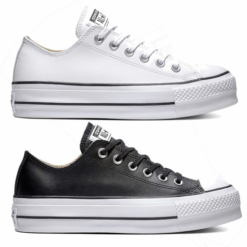 Converse Chuck Taylor All Star Lift Clean OX Leather Damen-Sneaker  Turnschuhe | eBay