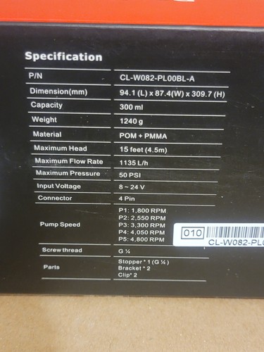 Thermaltake Pacific PR22-D5 Plus Reservoir mit integrierter Pumpe CL-W082-PL00BL-A - Bild 6 von 12