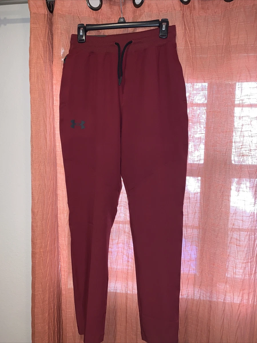 NWT Under Armour Men’s UA Sportstyle Elite Tapered Pants Sz Small Dark  Maroon