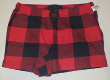 Women's Old Navy Red  Black Plaid Soft Flannel Pajama Sleep Shorts Size XLTall
