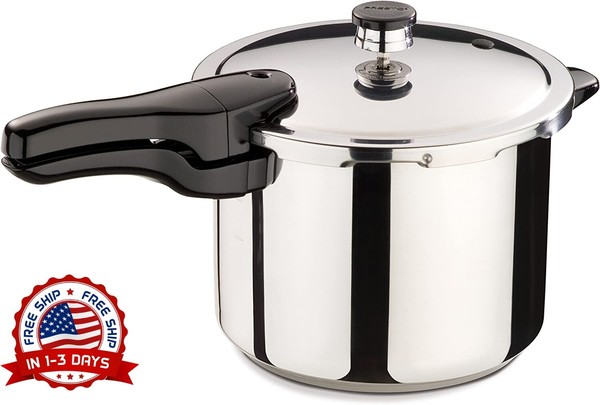 Olla A Presion D Acero Inoxidable 6 Cuartos Para Cocinar Carne Pollo Pescado NUEVO