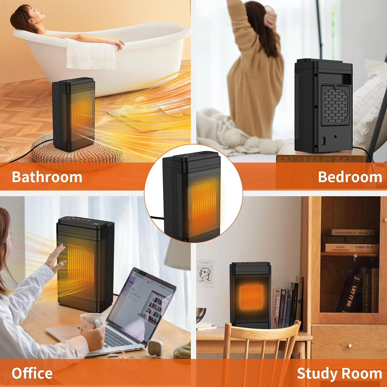 Chauffage d'appoint pour bureau compact et silencieux en hiver - 4