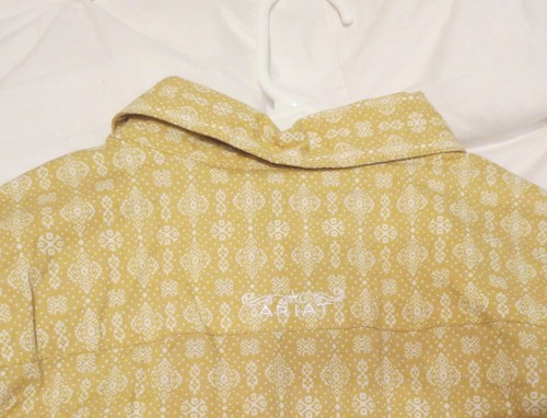 Ariat REAL Teen Girl Long Sleeve Buttons Western Shirt Multi-pattern Yellow Sz L - Picture 8 of 8