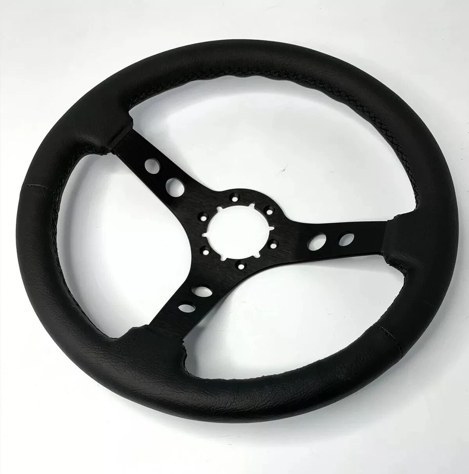 Black Steering Wheel w/ Horn Button & Adapter For 1966-1972 Ford Bronco - Image 3 of 4