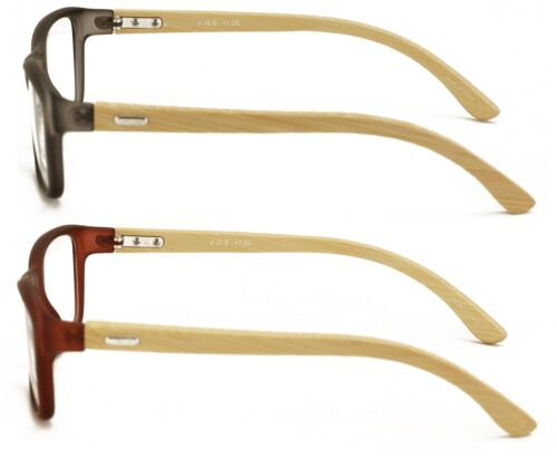 2 Paar Geniune Bambus Damen Lesebrille - lustige Farbe klare Linsenleser 7015 - Bild 8 von 10