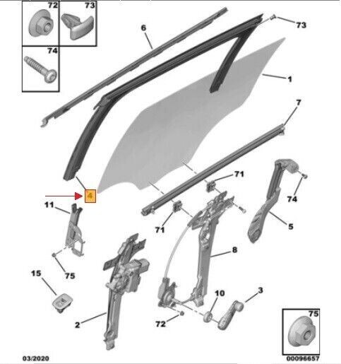 URO Parts 1247303578 Guarnizione Porta Auto In Gomma EPDM - Original Equipment Replacement - 4