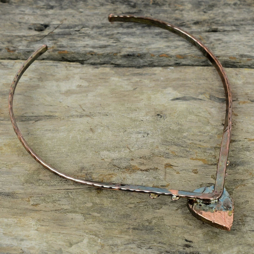 Natural Mother Of Pearl Indicolite Choker Electroformed Necklace Jewelry Copper - Image 4 of 4