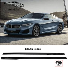 Side Skirt Extension Rocker Panel For BMW 8 Series G14 G15 2019-2024 Gloss Black