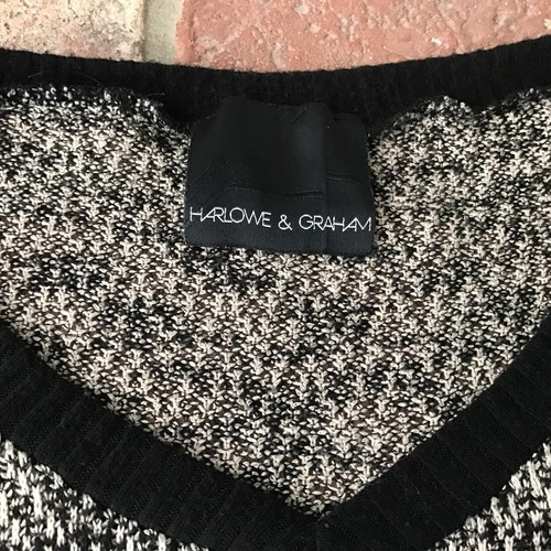 Harlowe & Graham Women's Size M V neck Black Sweater - Picture 2 of 5
