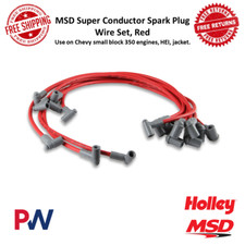 Msd 8.5mm Super Conductor Spark Plug Wire Set Red For Chevy Small Block 350 Hei