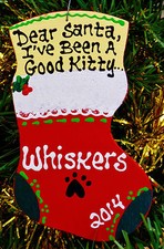 CAT Ornament U CHOOSE NAME  YEAR Christmas Personalized Holiday Pet Kitty