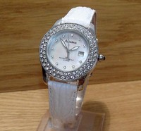 Ladies White Shark Skin Leather Amadeus Sparkling Crystal Analog Watch Am00263 Ladies White Shark Skin Leather Amadeus Sparkling Crystal Analog Watch Am00263
