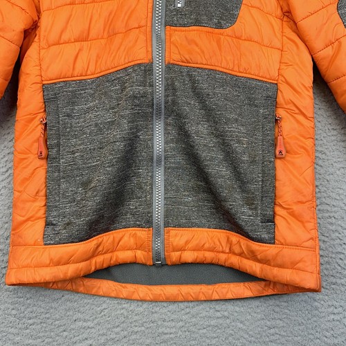 Kamik Jacket Boys 122 - 7 Orange Gray Full Zip Puffer Hooked Polyester Hiking - Picture 4 of 14