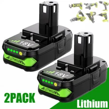 2PCS For Ryobi 18Volt P102 Lithium-Ion Battery replacement 18V P108 P107 3500mah