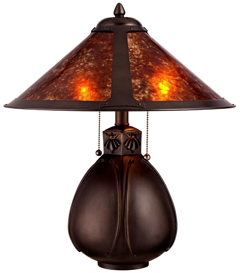Mission Craftsman Mica and Bronze Table Lamp - New! - Image 3 of 4