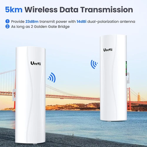 LongRange Wireless Bridge 5KM 1300Mbps Dual Gigabit Ports WLAN Netzwerkerweiterung - Bild 8 von 12