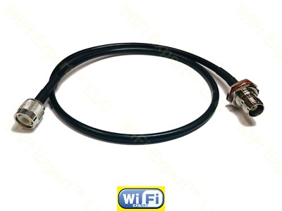 RG58 TNC MALE to TNC FEMALE NUT BULKHEAD Coaxial RF Pigtail Cable ships from USA