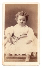 Antique CDV Circa 1874 Warren Cute Baby In Dress Boston