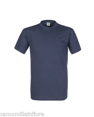 Maglia COTONE uomo BLU STOCK 10 t-shirt manica corta girocollo