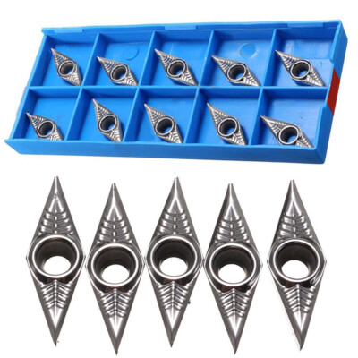 10 Pack VCGT160404-AK Carbide Indexable Inserts for Aluminum Turning Lathe Tools