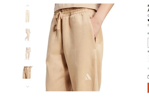 Adidas ALL SZN Fleece Loose Joggers Womens tapered Leg Size M Warm Sandstone NEW - Picture 4 of 15