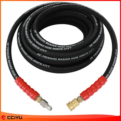 #ad Hot Water Pressure Washer Hose 3 8quot; x 50ft 6000psi 2 Braid R2 Black $65.99