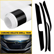 Chrome Delete Blackout Overlay Front Upper Grill Trim For 2018-2020 Honda Accord