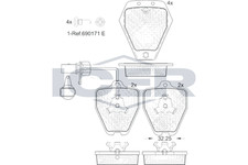 Bremsbelagsatz Vorne Lucas-Trw-System für Audi A4 B5 8D2 Avant 8D5 A6 C5 97-00