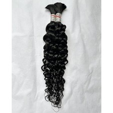 16" 12A Human Braiding Hair 2 Bundles Water Wave Boho Braids  Lashes