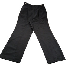 BHS Black Trousers Ladies Size 8 SHORT Straight Leg Pull Up Elastic Waist Work