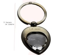 Stainless Steel Sparkling Crystal Heart Keychain