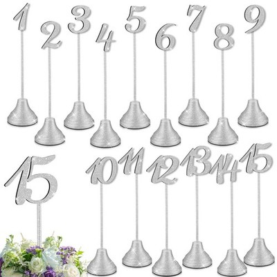 Metal Table Numbers 115 Weighted Base 8 Inch Number Stands Bronze 15 PCS