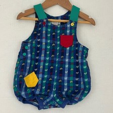 Vintage Gymboree Boy's Newborn Short Romper One Piece Rainbow Tag Airplane