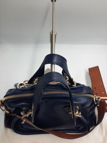 Chloe Paraty Navy Colour Crossbody Shoulder Handbag Leather Large Size. - Picture 19 of 19